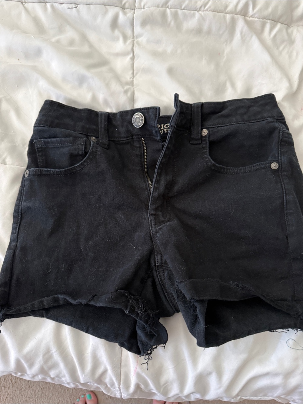 American Eagle Outfitters Black Denim Cutoff Shorts